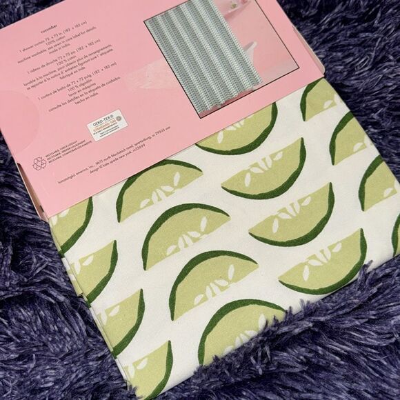 KATE SPADE CUCUMBER SHOWER CURTAIN - Picture 8 of 9